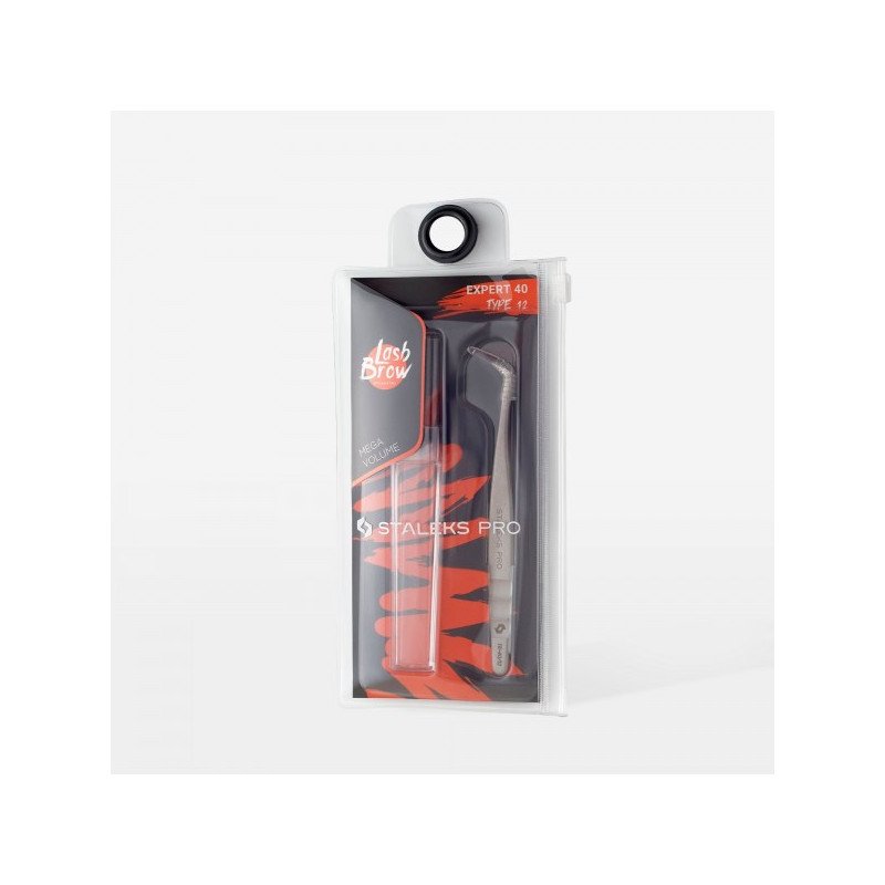 Pince Professionnelle Pour Extension De Cils EXPERT 40 TYPE 12 (Angle Droit, 65') -STALEKS PRO