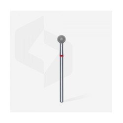 Diamond Nail Drill Bit, "Ball", Red, Head Diameter 5 Mm -STALEKS PRO
