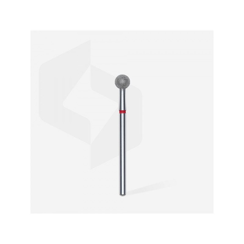 Diamond Nail Drill Bit, "Ball", Red, Head Diameter 5 Mm -STALEKS PRO