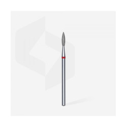 Diamond Nail Drill Bit, Pointed "Flame", Red, Head Diameter 2.1 Mm, Working Part 8 Mm -STALEKS PRO