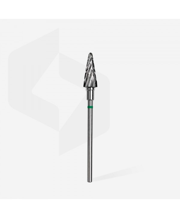 Carbide Nail Drill Bit, "Cone" Green, Diameter 6 Mm / Working Part 14 Mm -STALEKS PRO